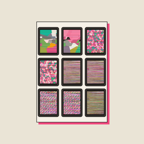Abstracts · Glitch Sticker Sheet, a5 · 9 stickers