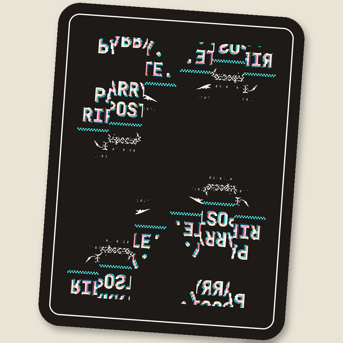 Parry. Riposte. · Glitch Sticker, tile