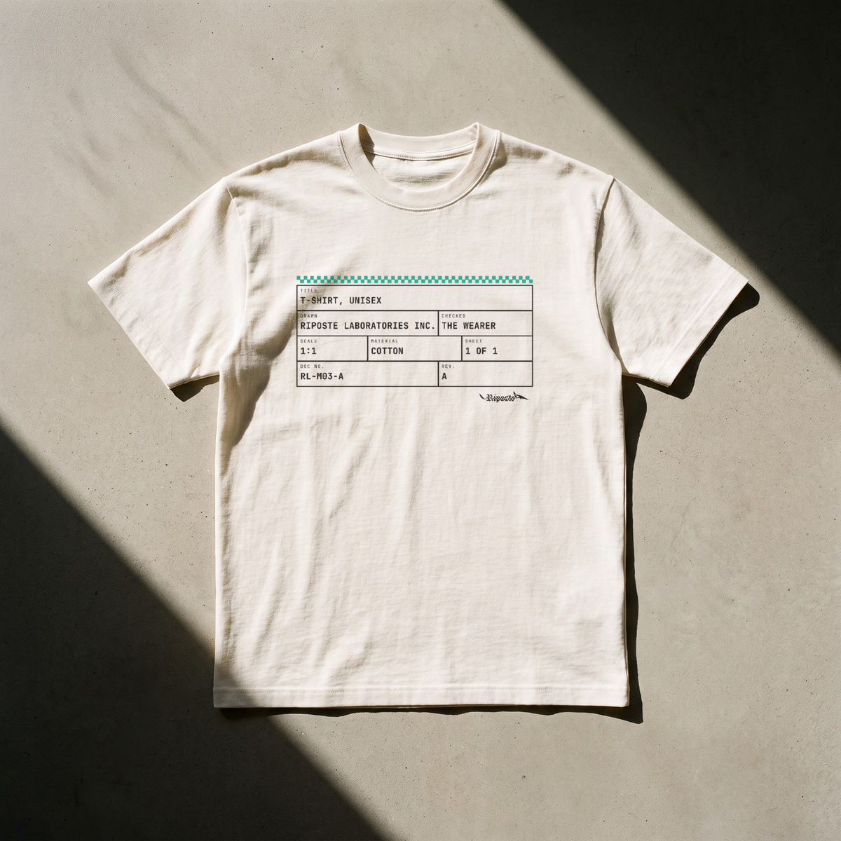 title-block-tee, bone