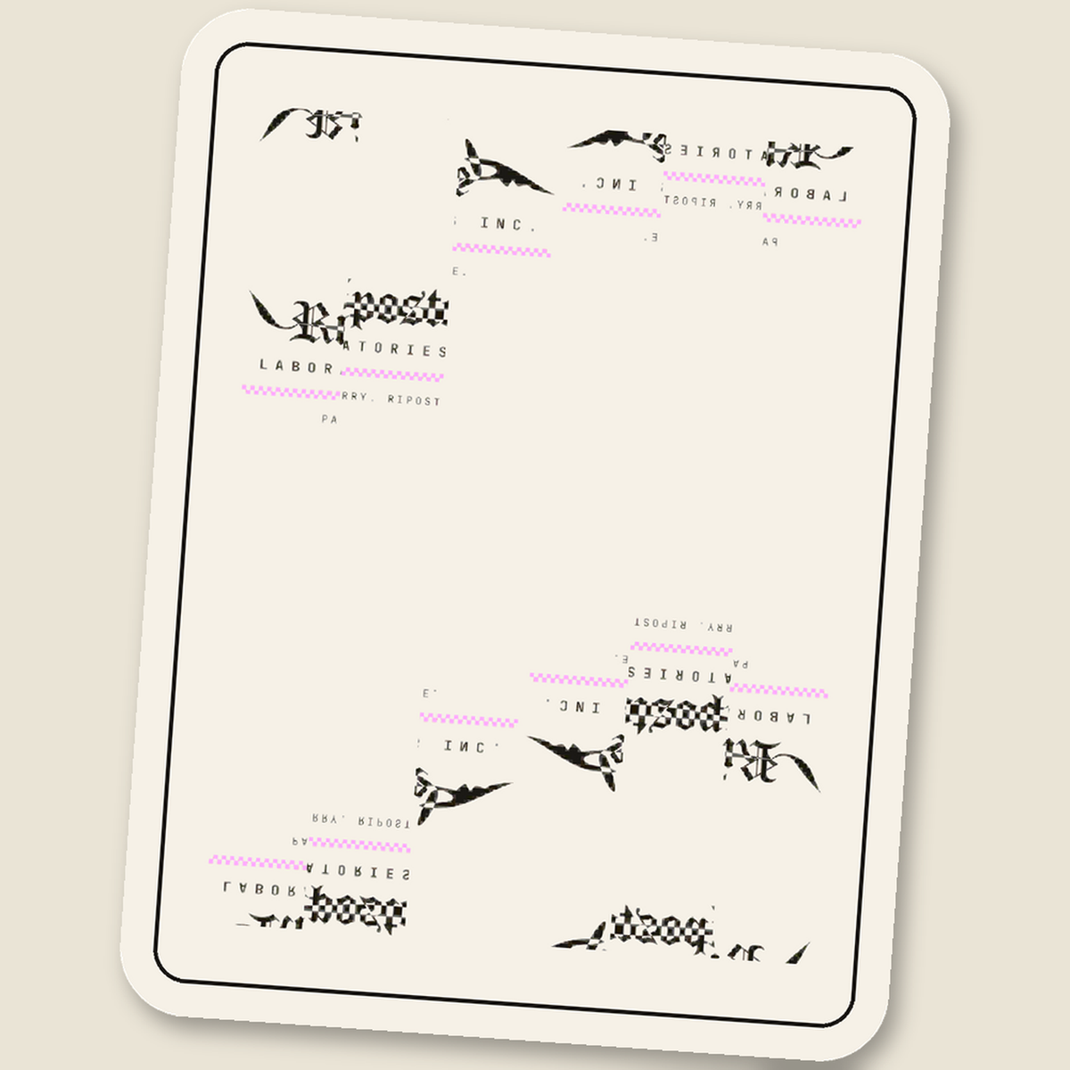 Riposte Wordmark · Glitch Sticker, tile