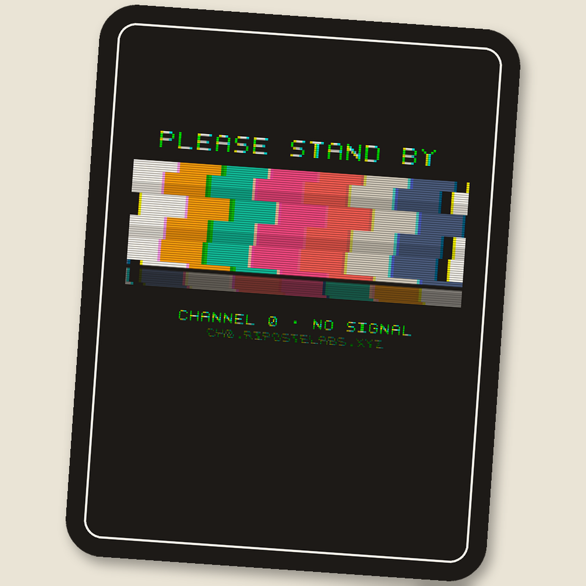 Please Stand By · Glitch Sticker, scan