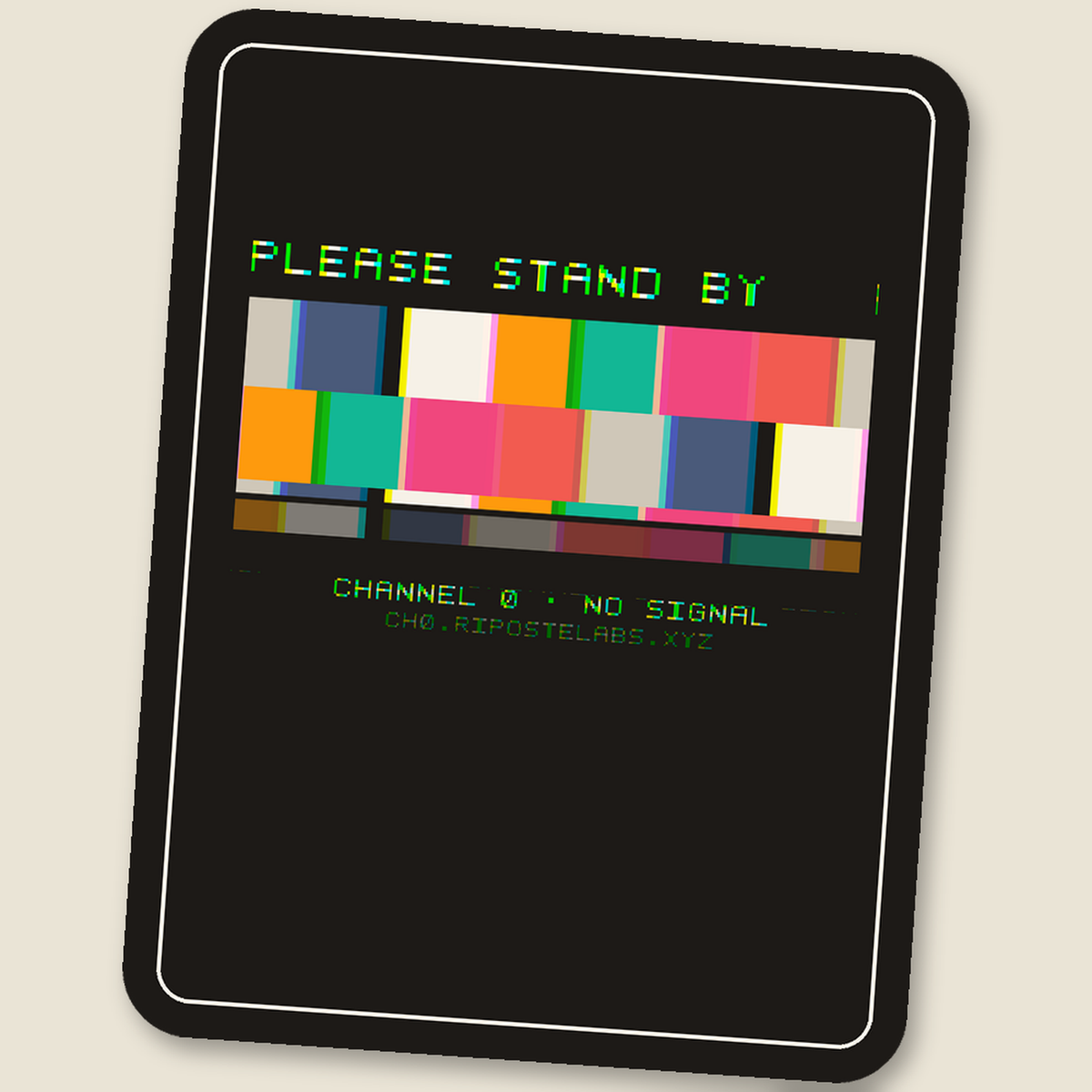 Please Stand By · Glitch Sticker, split